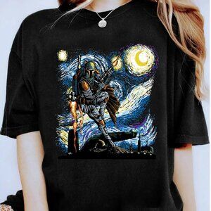 Star Wars Classic Boba Fett Starry Night Painting Unisex T Shirt  252